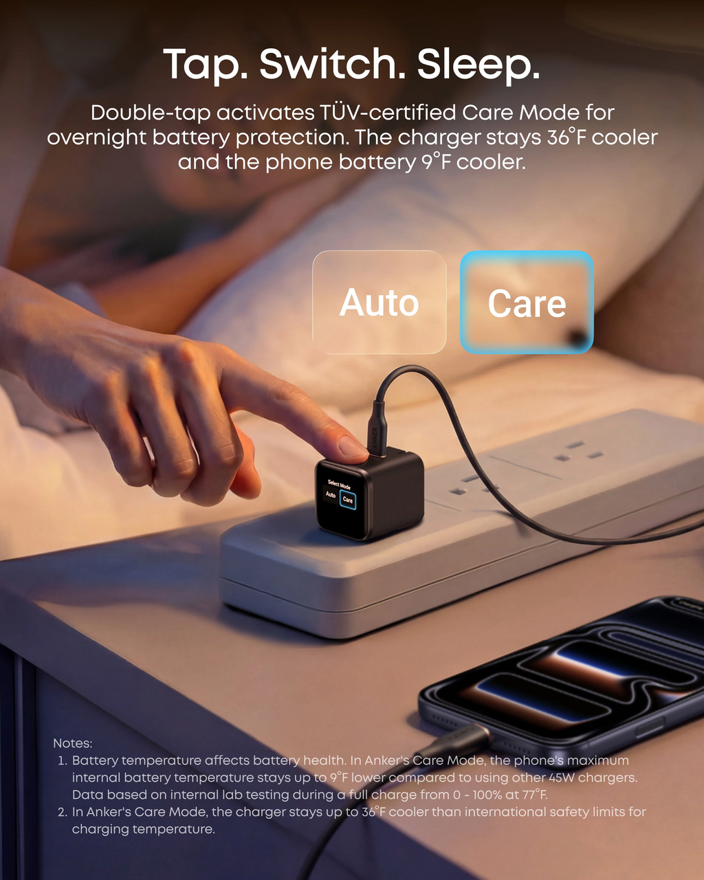 Anker Nano Charger (45W, Smart Display, 180° Foldable) – A121D