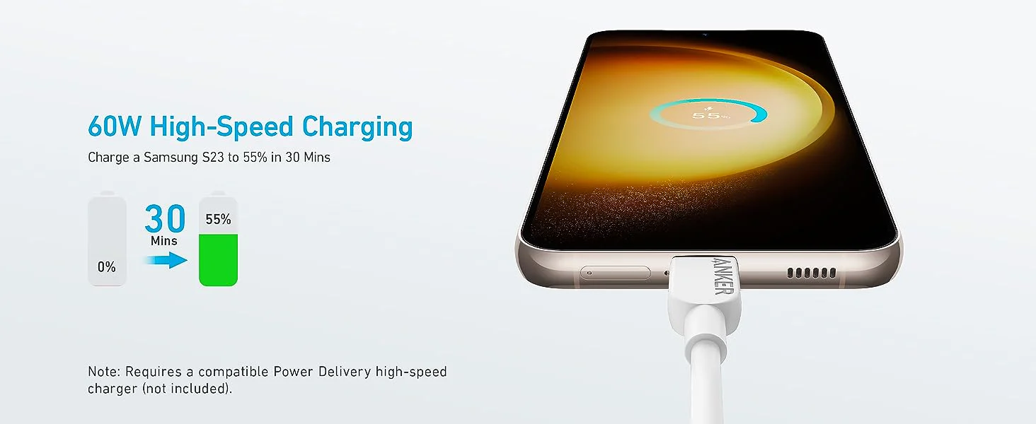 Anker 310 60w USB-C to USB-C Cable 0.9m - A81E1